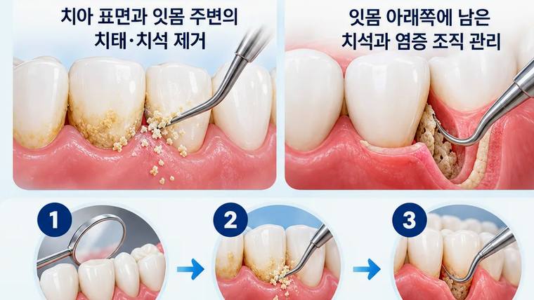 만덕연세비앤이치과의원 — 치석 및 염증 제거 과정