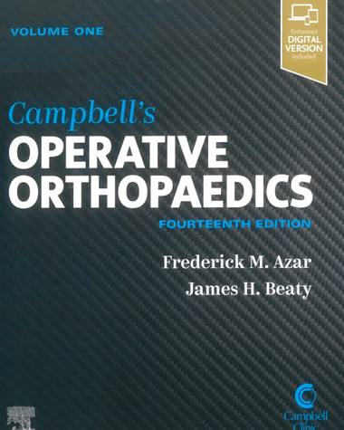 여수백병원 — Campbell's Operative Orthopaedics 14th Edition이라는 제목의 의학 전문 서적 표지 사진이다.