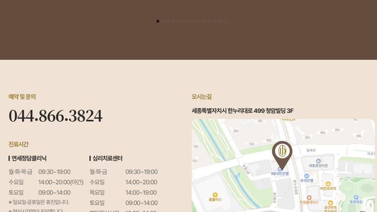연세정담정신건강의학과의원 홈페이지