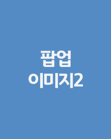 혜민병원 — 파란색 배경 위에 흰색 한글로 '팝업 이미지2'라고 적혀 있는 이미지이다.