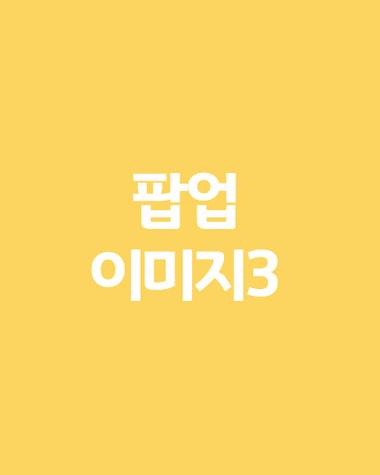 혜민병원 — 노란색 배경에 흰색 한글 글씨로 '팝업 이미지3'라고 적혀 있는 이미지입니다.